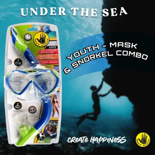 Miniatura 6 de Body Glove Aquatic - Grape Youth - Combo de máscara y esnórquel - Snorkel, buceo y natación - Vidrio templado para adultos-tubo flexible