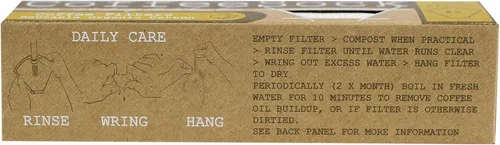 Miniatura 5 de CoffeeSock Filtros de café reutilizables Hario V60 tamaño 01 – Paquete de 2 filtros de tela de algodón orgánico con certificación GOTS para gotero