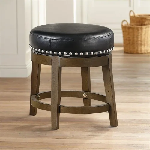 Miniatura 2 de Lexicon Blueridge Taburete giratorio de altura de comedor (juego de 2), 19.5 pulgadas SH, negro