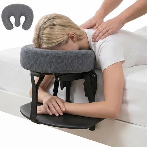 Reposacabezas de masaje para cama, soporte de cabeza de masaje ajustable de 18 pulgadas de altura, para spa de salón en casa, cómoda almohada boca