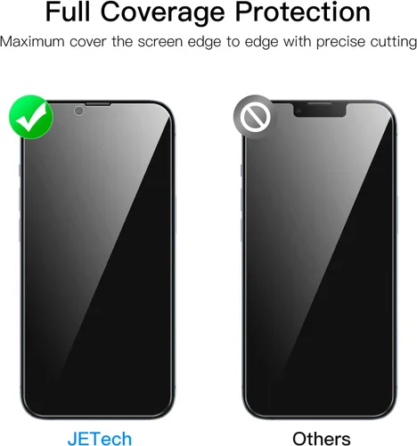 Miniatura 4 de JETech Protector de pantalla de cobertura completa de privacidad para iPhone 14 Plus de 6.7 pulgadas, película de vidrio templado antiespía