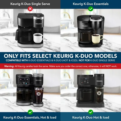 Miniatura 2 de Jarra de café de 12 tazas compatible con Keurig K-Duo Essentials, K Duo Hot & Iced – NO encajará en Keurig K-Duo Single Serve