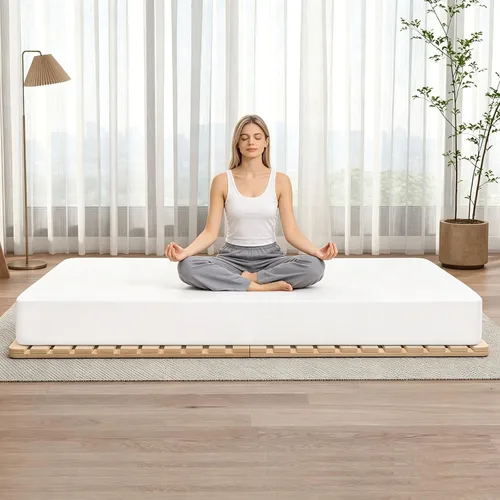 Miniatura 7 de LILYPELLE Floor Bed Frame, Foldable Tatami Bed Frame, Breathable Moisture-Proof Bed Plate, Japanese Floor Bed, Wood Slatted Floor Bed Frame for