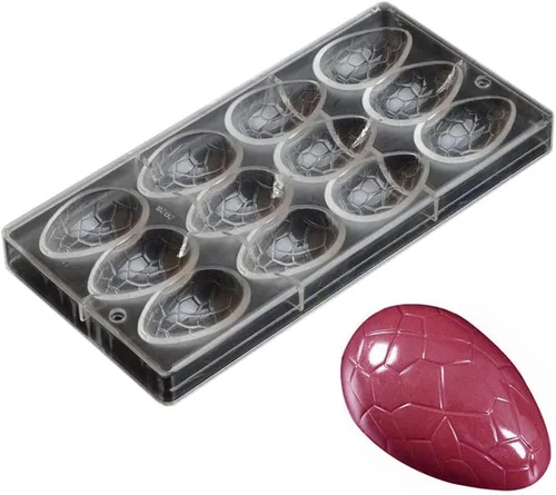 Miniatura 12 de Molde de policarbonato para chocolate, hecho a mano, molde de caramelo de chocolate, herramientas de pastelería, patrón rectangular para hornear
