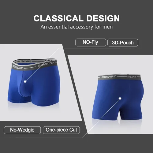 Miniatura 2 de BAMBOO COOL Ropa interior para hombre, con bolsa 3D, ultra suave, para hombre, ropa interior deportiva elástica