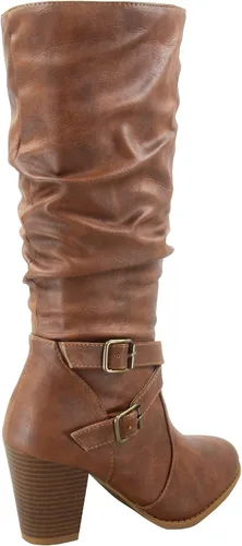 Miniatura 3 de Forever Link FZ-Safety-52 - Botas de tacón grueso con hebilla de cremallera completa para mujer