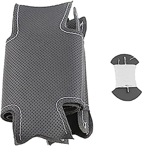 Miniatura 3 de Funda de volante de costura a mano para Nissan X-Trail Qashqai March Serena Micra Kicks 2017-2019 para Altima Teana 2019 Black Line