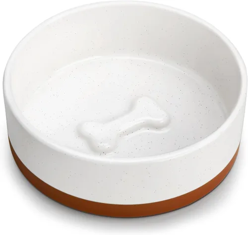 MALACASA Cuencos para Perros, Cuencos de Cerámica para Comida y Agua para Perros de Tamaño Pequeño, Tazón para Mascotas de 1.5 Tazas de Capacidad