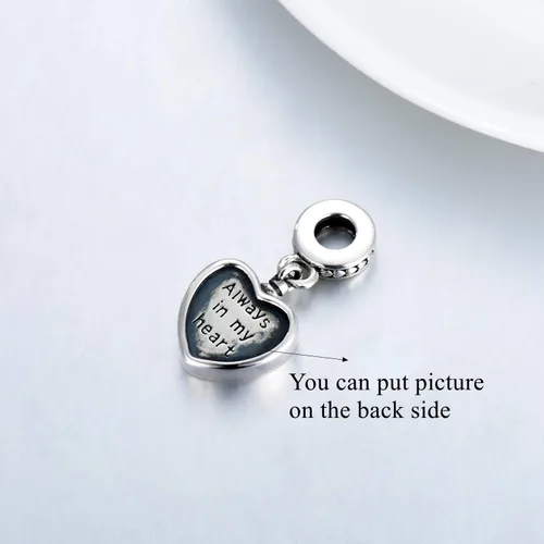 Miniatura 4 de LONAGO Abalorio de fotos personalizado para pulsera de plata de ley personalizable para regalo para mujeres y niñas Plata esterlina Circonita cúbica