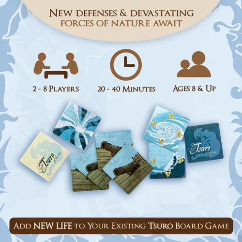 Miniatura 2 de Tsuro of The Seas - Juego de mesa de estrategia de construcción de caminos con monstruos marinos Aventura de colocación de azulejos para 2 a 8