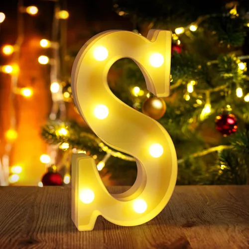 Miniatura 39 de Símbolo Ampersand LED Grande &, Letras de Marquesina Cartel 26 Letras del Alfabeto y 10 Números Luminosos para Decoración de Fiestas, Números
