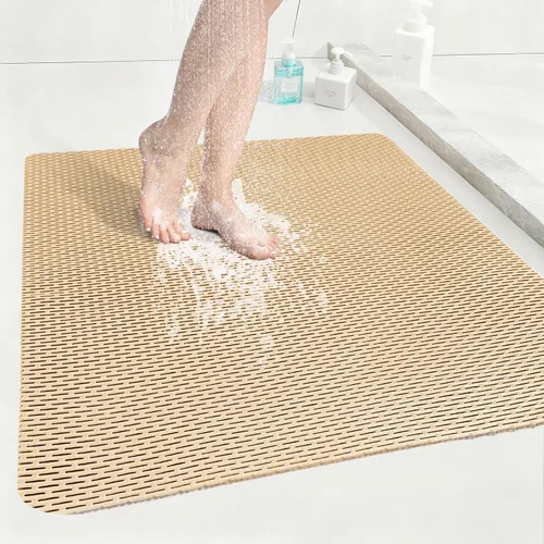 Miniatura 13 de Alfombrilla de ducha antideslizante: 35 x 24 pulgadas, extra grande para ducha interior, tapete de ducha antideslizante de PVC recortable, sin olor