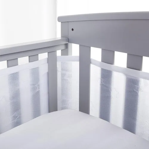 Miniatura 17 de BreathableBaby Forro transpirable de malla para cunas de tamaño completo, malla deluxe de 4mm, Elefantes (Tamaño 4FS cubre 3 o 4 lados)
