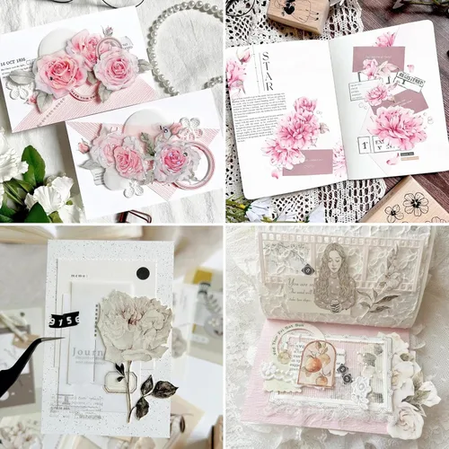 Miniatura 6 de Juego surtido de 13 hojas de papel texturizado para álbumes de recortes, papel especial para manualidades para álbumes de recortes, suministros