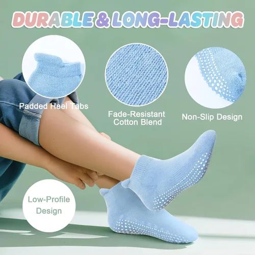 Miniatura 2 de LA ACTIVE Calcetines con agarre antideslizante para tobillos para niños y niñas con suela antideslizante para bebés, niños pequeños y niños