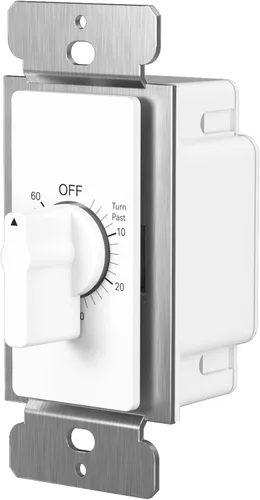 Miniatura 8 de BN-LINK Temporizador de cuenta regresiva de 60 minutos en la pared, interruptor mecánico, para ventilador de baño, temporizador de luces, 2 placas