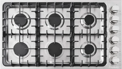 Miniatura 14 de COSMO 640STX-E - Placa de cocina de gas de 24 pulgadas con 4 quemadores sellados, encimera con rejilla de hierro fundido y perillas de metal a