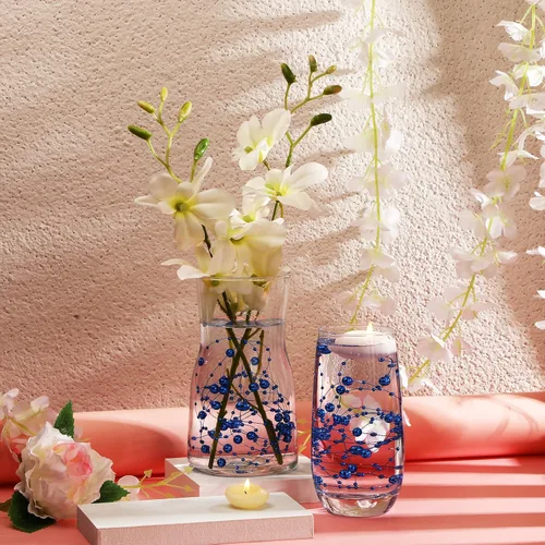 Miniatura 5 de Hicarer Cadena de perlas de 157 pies con 24 cuerdas para velas flotantes, perlas de imitación como relleno de jarrón, ideal para bodas, fiestas