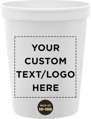 Miniatura 8 de DISCOUNT PROMOS Vasos de plástico personalizados para estadios, 16 onzas, juego de 100, paquete personalizado a granel, perfecto para cumpleaños