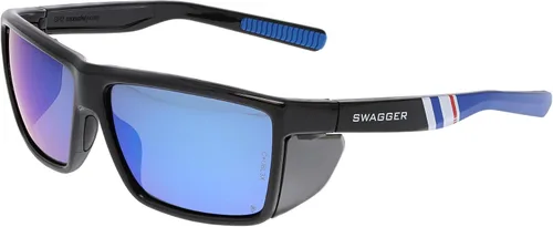 Miniatura 8 de MCR Safety SR218B Swagger SR2 Series Gafas de seguridad con almohadillas de goma termoplástica y protectores laterales desmontables, marco negro