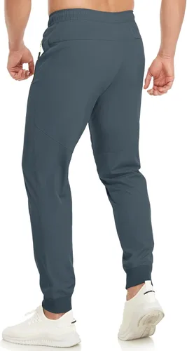 Miniatura 3 de SPOSULEI Mens Lightweight Athletic Joggers Hiking Sweatpants Quick Dry Running Workout Tapered Pants with Zipper Pockets