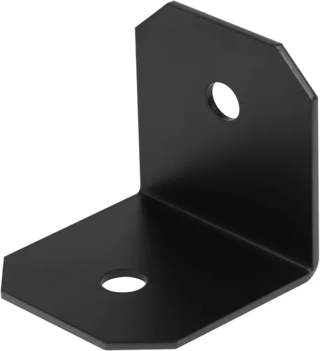 Paquete de 6 soportes de ángulo recto de acero en L de 3 pulgadas de largo x 3 pulgadas de ancho x 3-1/4 pulgadas de alto, soportes de esquina negros