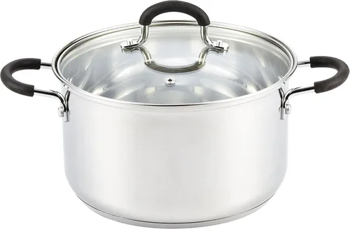 Miniatura 13 de Sartén para saltear con tapa Cook N Home, de acero inoxidable 10", Plateado Utensilios de cocina de inducción para sopa, enlatado, apto