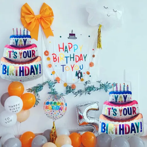 Miniatura 5 de Globo de feliz cumpleaños grande de 39 pulgadas, globos inflados de Mylar grandes autosellantes, globos de entrega de cumpleaños, decoración