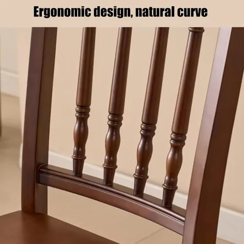 Miniatura 6 de Dining Room Chairs Retro Wooden Dining Chairs with Slatted Backrest, Classic Armless Church Chair for Restaurants/Kitchens, Church(No Cushion,2PCS)