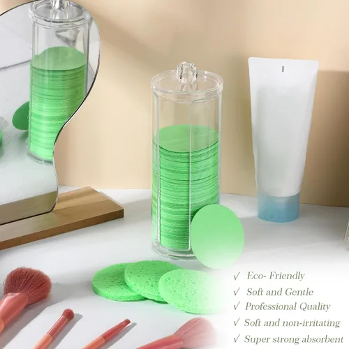 Miniatura 6 de 120 esponjas faciales comprimidas, exfoliantes faciales naturales, esponjas faciales desechables para limpieza, almohadillas faciales redondas