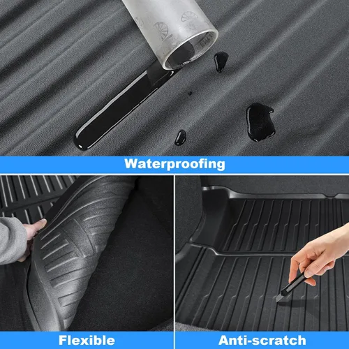 Miniatura 5 de Alfombrilla de maletero para Tesla Model 3 2026, protector de maletero de TPE duradero para todo tipo de clima, forro de carga trasero impermeable