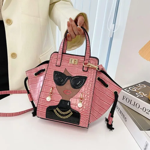 Miniatura 5 de Bolso de mano de piel sintética con asa superior 3D para mujer, bolso de mano para mujer, bolso cruzado tipo hobo