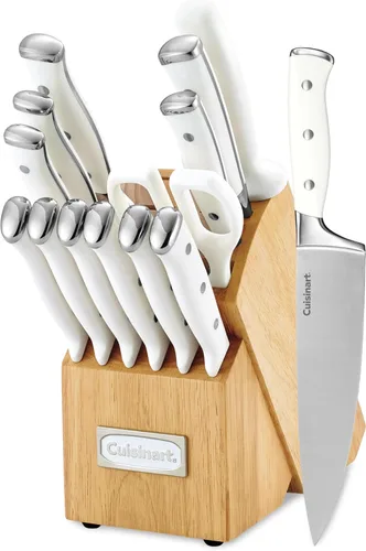 Miniatura 11 de Cuisinart - Juego de 15 cuchillos con bloque, acero inoxidable de alto carbono, remache triple forjado, natural C77CTR-15P