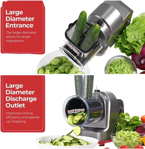 Miniatura 5 de Rallador eléctrico de queso 5 en 1 - Cortadora y trituradora eléctrica multifunción para queso, verduras, nueces y más - Potente motor de 150 W