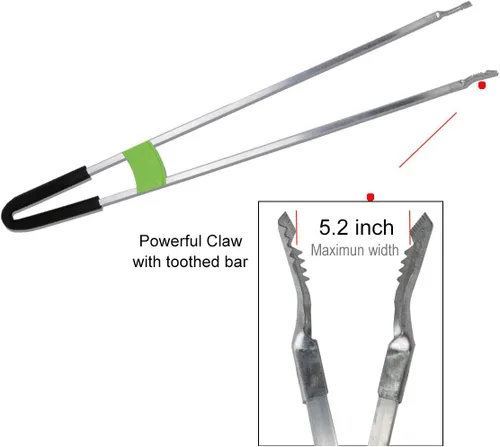 Miniatura 8 de Herramienta de agarre de alcance, palo de recogida de arena de aluminio ligero a prueba de óxido, pinza de basura, herramienta de asistencia