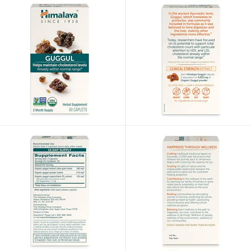 Miniatura 6 de Himalaya Guggul - Soporte hepático a base de hierbas para desintoxicación hepática, colesterol, soporte HDL y LDL, vegano, sin OMG, sin gluten, 720