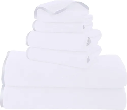 Miniatura 54 de TENSTARS Toallas de baño de seda con dobladillo para baño en liquidación - 27 x 55 pulgadas, ligeras, finas y de secado rápido, toalla absorbente