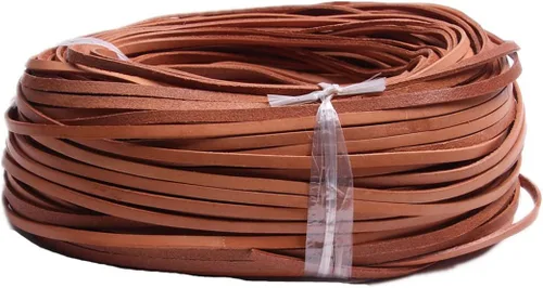 Miniatura 10 de Cuerda de cuero genuino de 21 yardas, cuerda plana de cuero trenzado para hacer joyas, collares, pulseras, cordones de zapatos, correas de bolsa