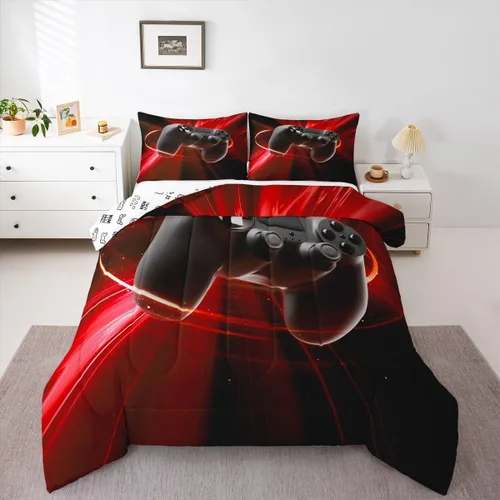 Miniatura 18 de Erosebridal Juego de edredón de murciélago tamaño Queen para niños y niñas, juego de ropa de cama con degradado de arco iris, juego de edredón Multi