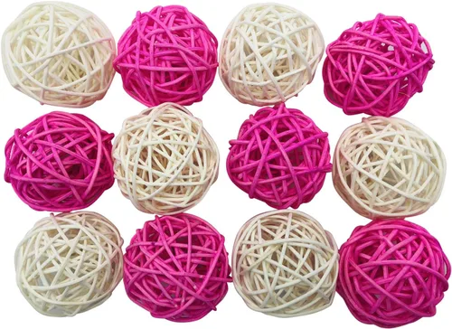 Miniatura 12 de 12 bolas decorativas de mimbre de ratán para manualidades, fiestas, decoración de mesa de boda, baby shower, accesorios de aromaterapia, 2 pulgadas