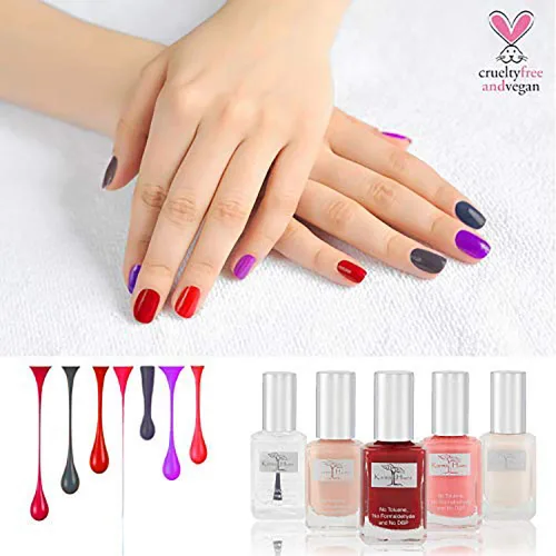 Miniatura 3 de Paquete especial de esmalte de uñas, juego de base de esmalte de uñas brillante y brillante, arte de uñas no tóxico, pintura de uñas vegana y libre