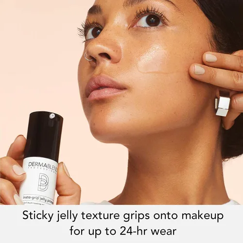 Miniatura 3 de Dermablend Insta-Grip Jelly Primer, maquillaje facial, pre-base facial sin silicona para piel seca, minimización de poros con duración de 24 horas