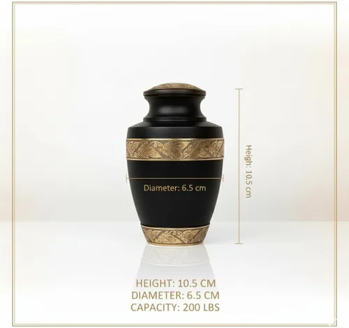 Miniatura 5 de Urna de alta calidad para cenizas humanas, urna funeraria Itemsandco para adultos, elegante urna conmemorativa negra griega para mujeres y hombres