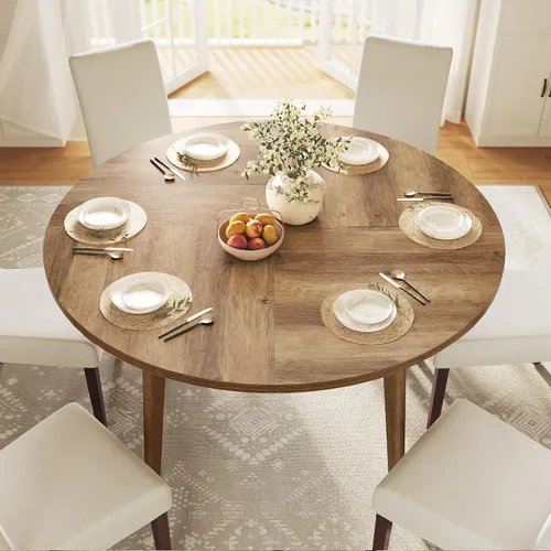 Miniatura 9 de VASAGLE Colección MAEZO - Mesa de comedor redonda para 4-6 personas, mesa de cocina circular de 47.2 pulgadas con patas cónicas, transiciones