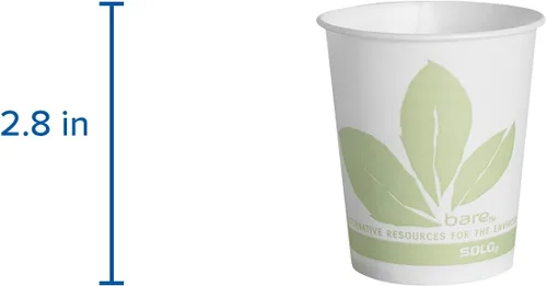 Miniatura 3 de SOLO R53BB-JD110 - Vaso de papel tratado para agua/recarga, 5 oz. de capacidad, 2.5" x 2.8", desnudo (caja de 3,000)