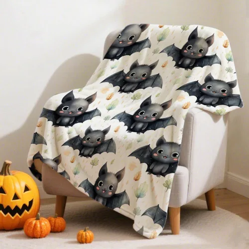 Miniatura 8 de Manta de murciélago de Halloween para bebé, regalo súper suave, manta acogedora para recién nacido, manta de recepción para bebé, manta para cuna
