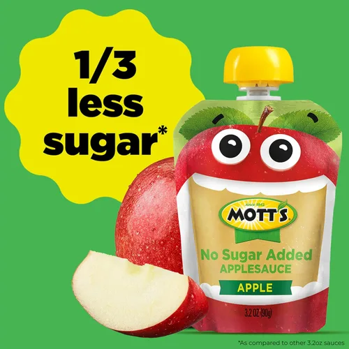 Miniatura 6 de Mott's Puré de manzana sin azúcar añadido, hecho de fruta real, sin sabores artificiales, bolsas transparentes de 3.2 onzas, paquete de 20