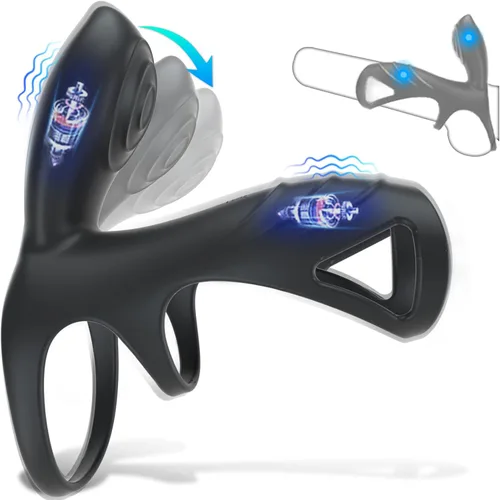 Anillo vibrador para el pene vibrador, vibrador portátil para parejas masculinas y adultas, juguetes sexuales para hombres y parejas, anillos de