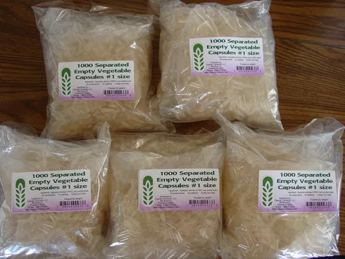 Capsule Connection 5000 cápsulas vegetales vacías separadas, tamaño número 1, 5 bolsas de 1000 unidades