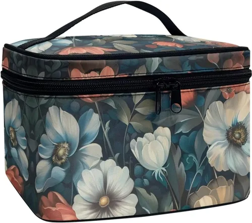 Miniatura 22 de Flashideas Bolsa de maquillaje para cosméticos Almacenamiento vertical Bolsa de maquillaje de viaje de gran capacidad, Caballo Azteca 1